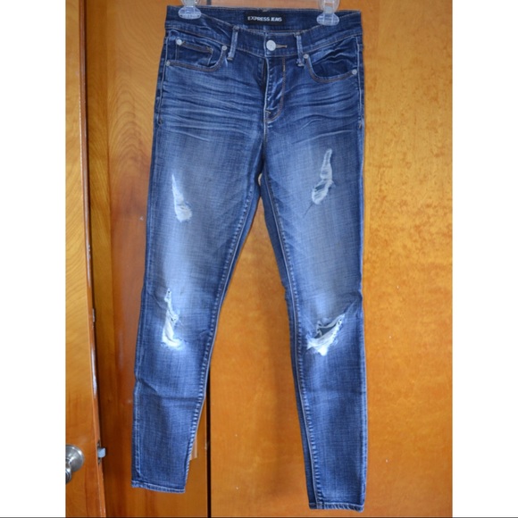 Express Mid-Rise Denim Legging - Picture 1 of 3